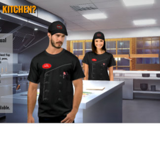 camiseta negra de manga corta como chefs de casual