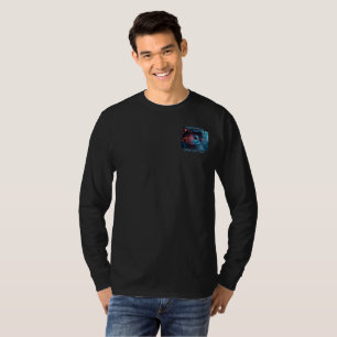 camiseta negra de manga larga con bolsillo tech Qu