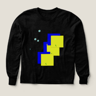 camiseta negra de manga larga con diseño cuadrado