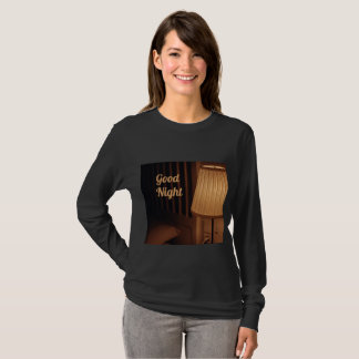 Camiseta negra de manga larga con diseño de buenas