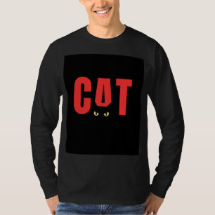 Camiseta negra de manga larga con diseño de CAT