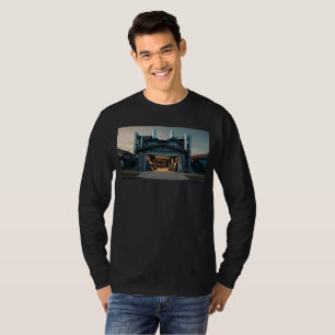 Camiseta negra de manga larga para hombres Garage 