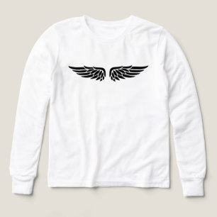 Camiseta negra de manga larga para niños con estam
