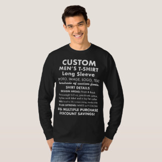 Camiseta negra de manga larga personalizada para h