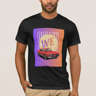 Camiseta negra de media manga con diseño Dodge Cha