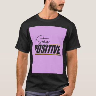 Camiseta negra de media manga con diseño stay posi