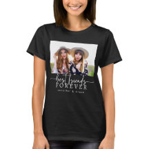 Camiseta negra de mejores amigos para siempre