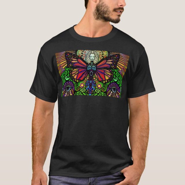 Camiseta negra de Metanoia (metamorfosis) (Anverso)