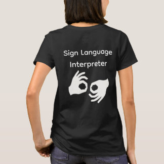 Camiseta negra de mujer intérprete de lenguaje de