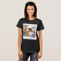 Camiseta negra de mujer Reno Unicornio