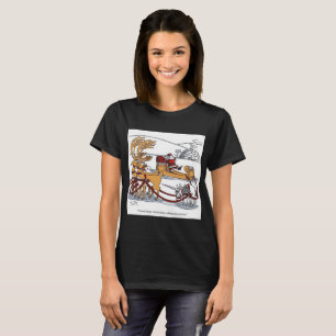 Camiseta negra de mujer Reno Unicornio
