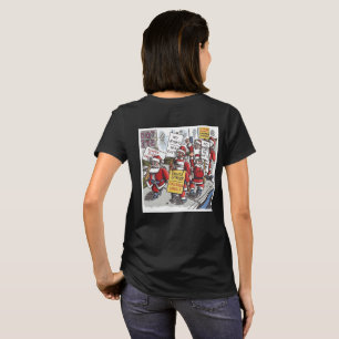 Camiseta negra de mujer Santa Strike parte posteri
