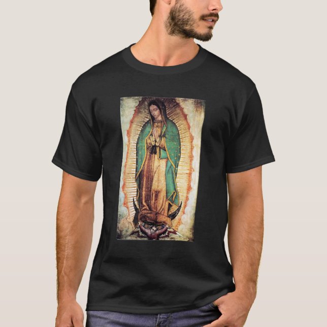 Camiseta negra de Nuestra Señora de Guadalupe (Anverso)