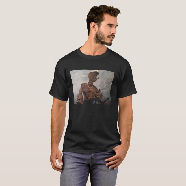 Camiseta negra de Popeye (Anverso completo)
