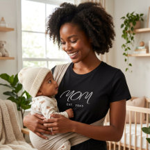 Camiseta negra de regalo para mamá recién estrenad