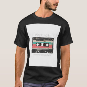 Camiseta negra de ropa urbana con música retro de