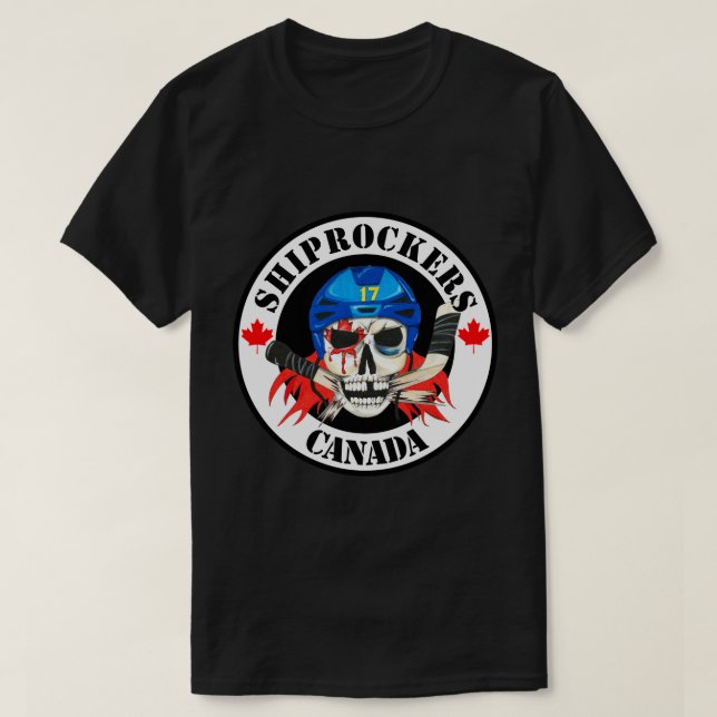 Camiseta negra de Shiprockers Canadá (Diseño del anverso)