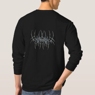 Camiseta negra de streetwear con estampado en la e