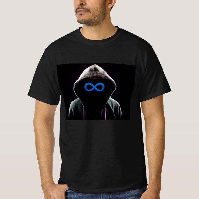 Camiseta negra de valor para hombres de Meta (Anverso)
