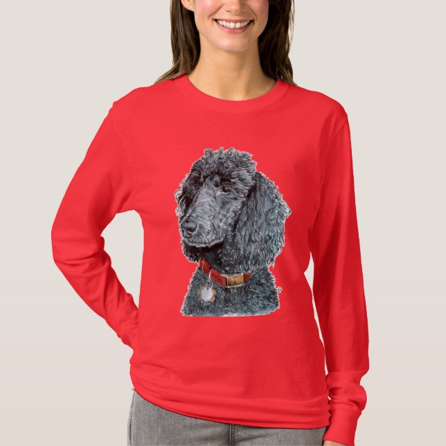 Camiseta negra de Whitney del caniche (Anverso)