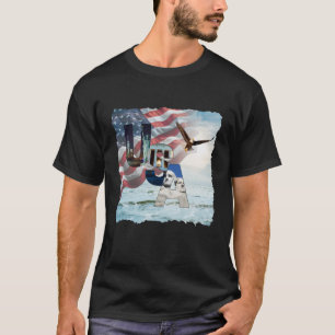 Camiseta negra del 4 de julio para hombres con ban