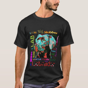 Camiseta negra del diseño del arte pop de Labrador