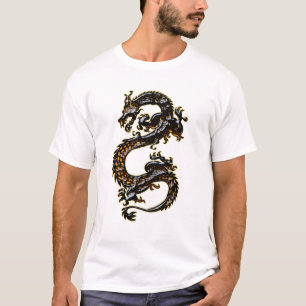 Camiseta negra del dragón