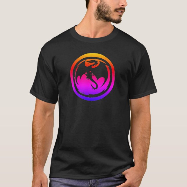 Camiseta negra del dragón negro (Anverso)