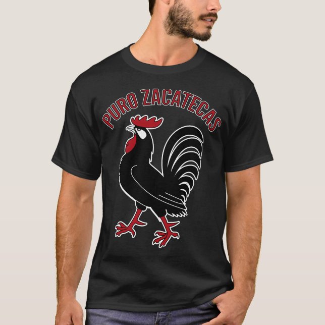 Camiseta negra del gallo de Puro Zacatecas (Anverso)