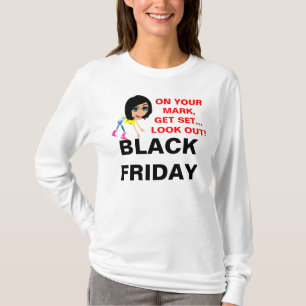Camiseta negra del humor de viernes