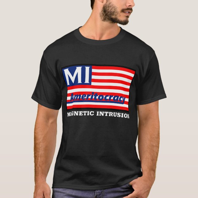Camiseta negra del logotipo de Ameritocracy (Anverso)