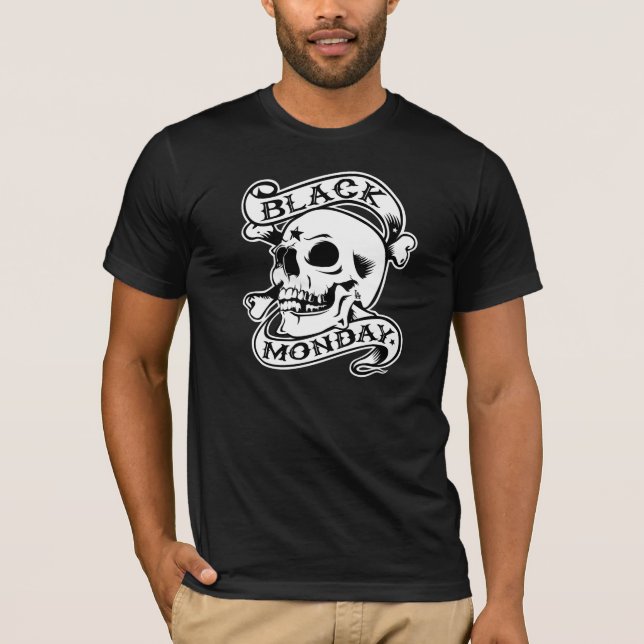 Camiseta negra del negro del cráneo del RASGÓN de (Anverso)