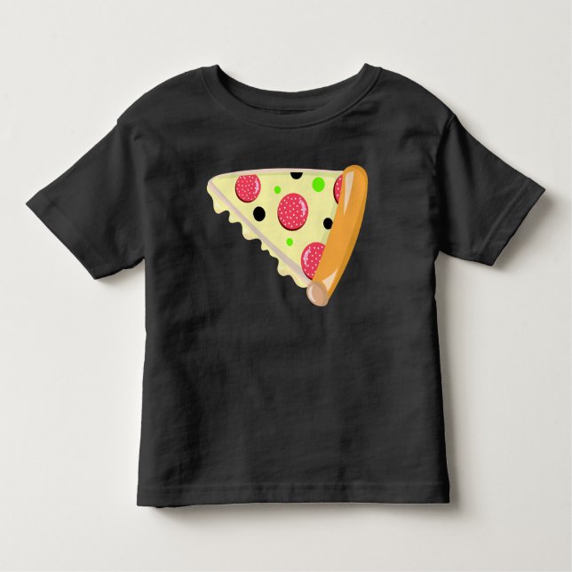 Camiseta negra del niño del día del padre Pizza Sl (Anverso)