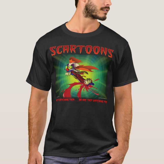 Camiseta negra del payaso de SCARTOONS (Anverso)