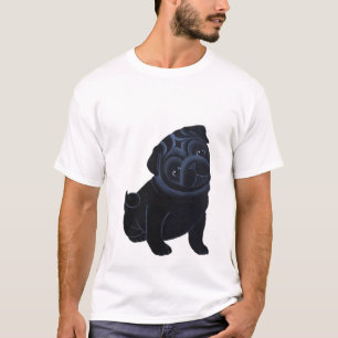 Camiseta negra del perrito del barro amasado