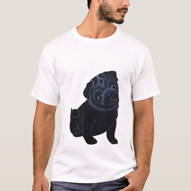 Camiseta negra del perrito del barro amasado (Anverso)
