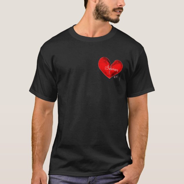 Camiseta negra del superviviente de los hombres (Anverso)