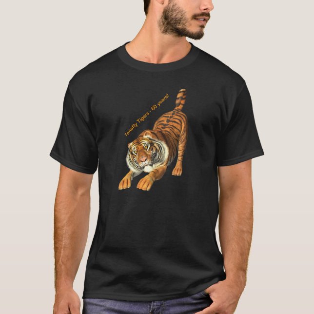 Camiseta negra del tigre de los hombres (Anverso)