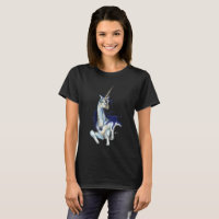 Camiseta negra del unicornio