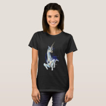 Camiseta negra del unicornio