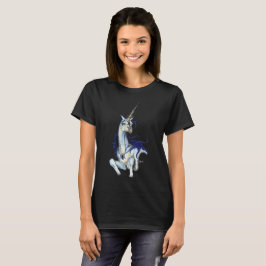 Camiseta negra del unicornio