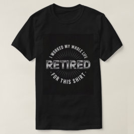 Camiseta negra divertida retirada