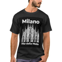Camiseta negra - Duomo de Milán - Ciudad de la Mod
