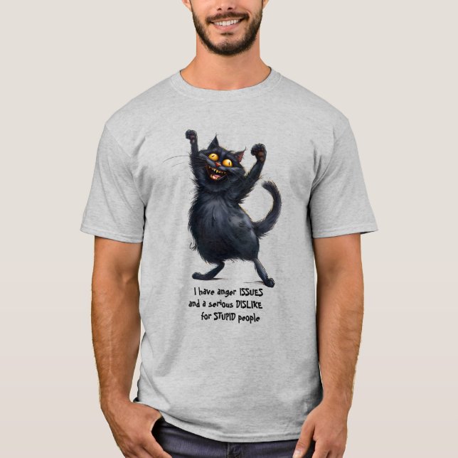 Camiseta Negra enojada Tengo Problemas Enfadados, Humorísti