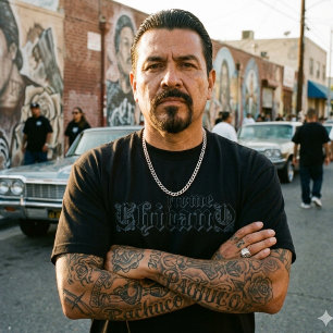 Camiseta negra firme Chicano