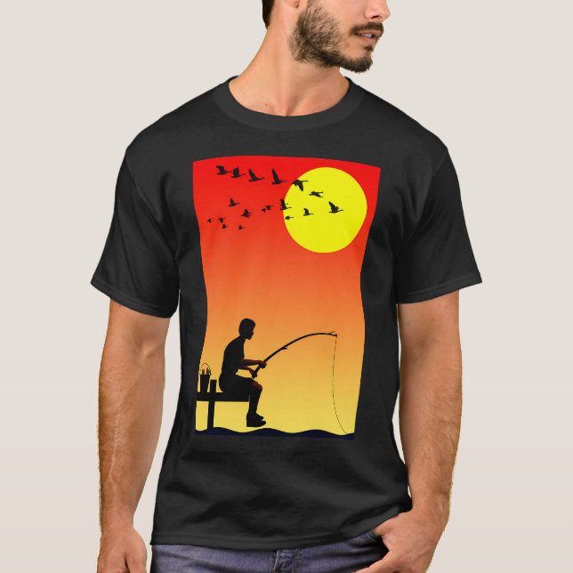 Camiseta negra Fish All Day (Anverso)