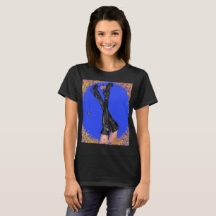 Camiseta negra Glam Halloween Bruja Piernas Tacone