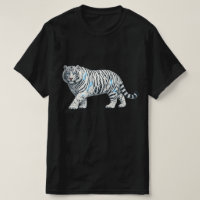Camiseta negra gráfica artística de Tigre Blanco M