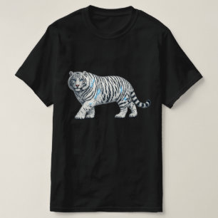 Camiseta negra gráfica artística de Tigre Blanco M