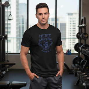 Camiseta negra gráfica de cráneo gótico MERIT